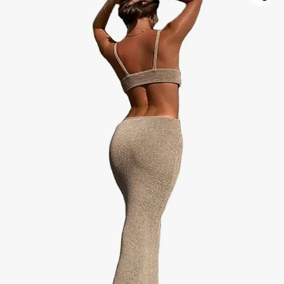 Bodycon Sexy Strappy Triangle Top Maxi Dress - Picture 9 of 15